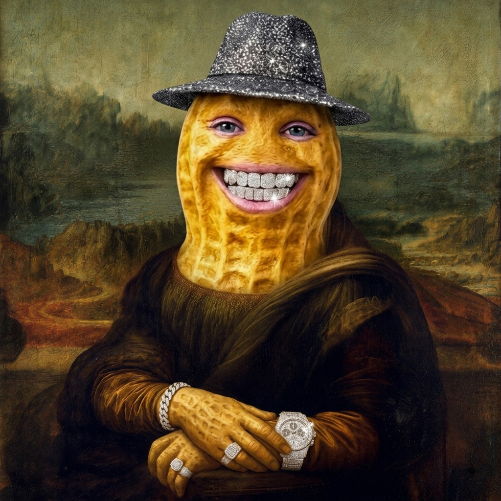 Peenuf painted as the Mona Lisa
